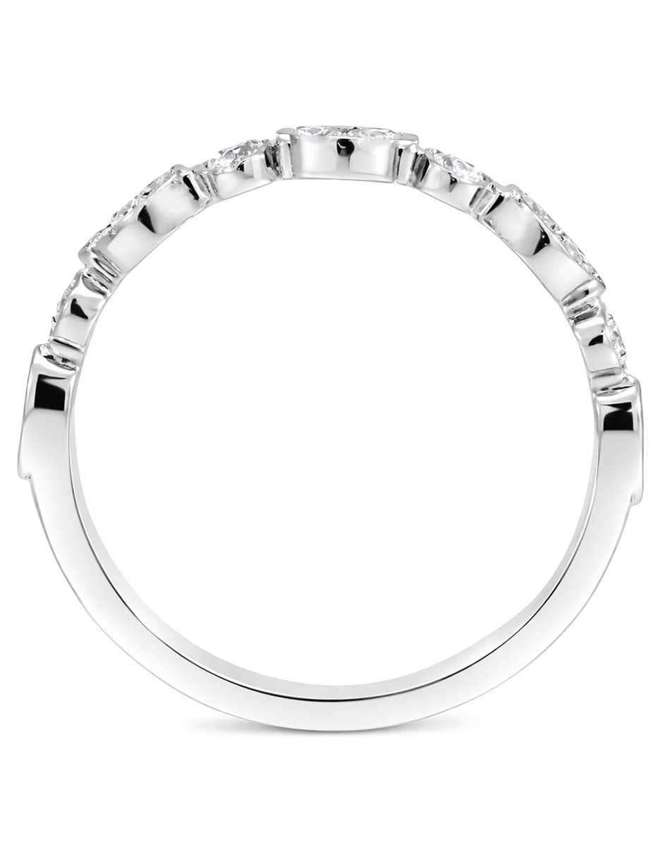 Anillo Valessa 14 K de oro blanco diamante brillante