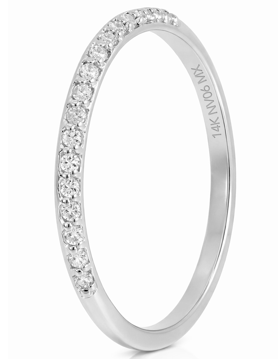 Churumbela de oro blanco 14 K diamante 4