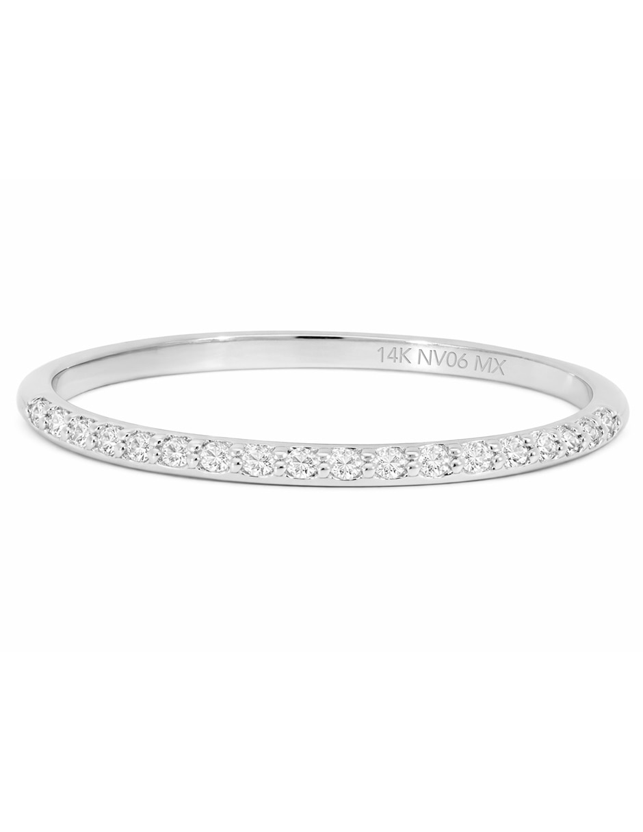 Churumbela de oro blanco 14 K diamante