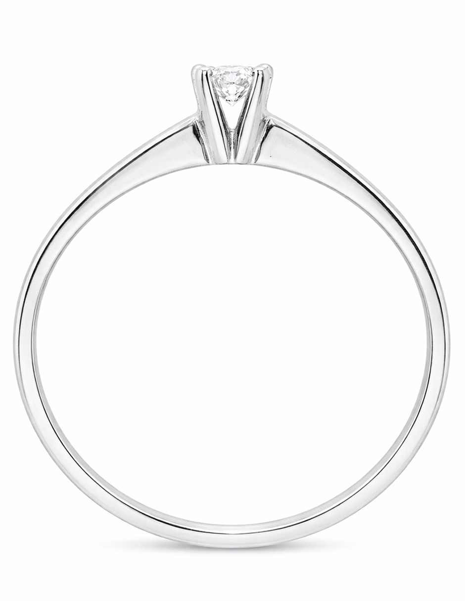 Solitario de oro blanco 14 K diamante 4