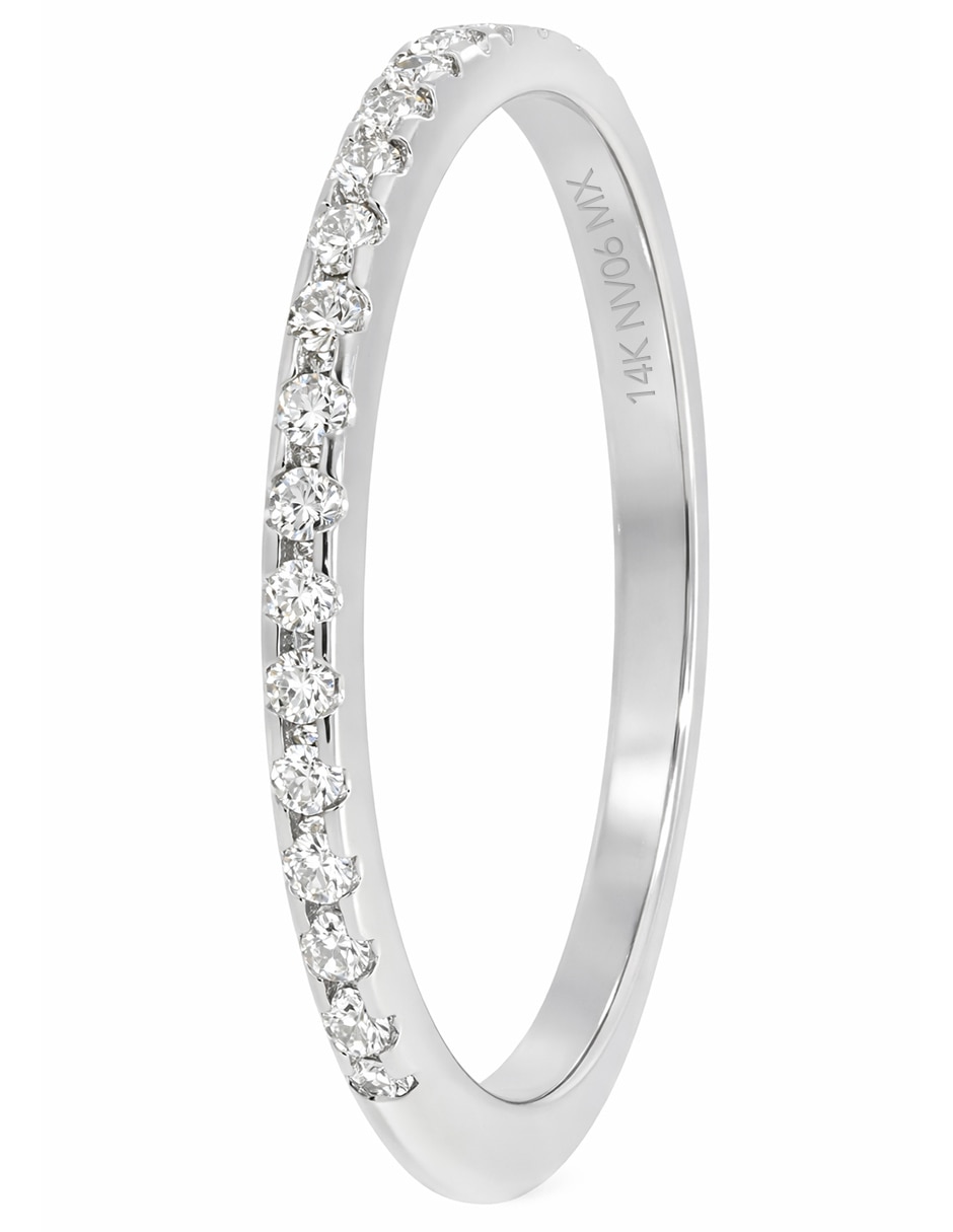 Churumbela de oro blanco 14 K diamante 2