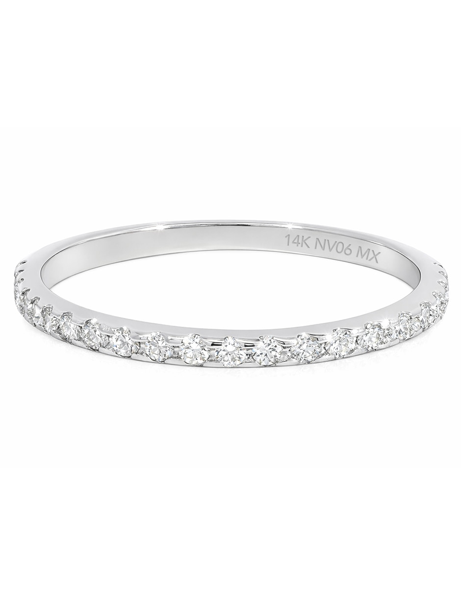 Churumbela de oro blanco 14 K diamante
