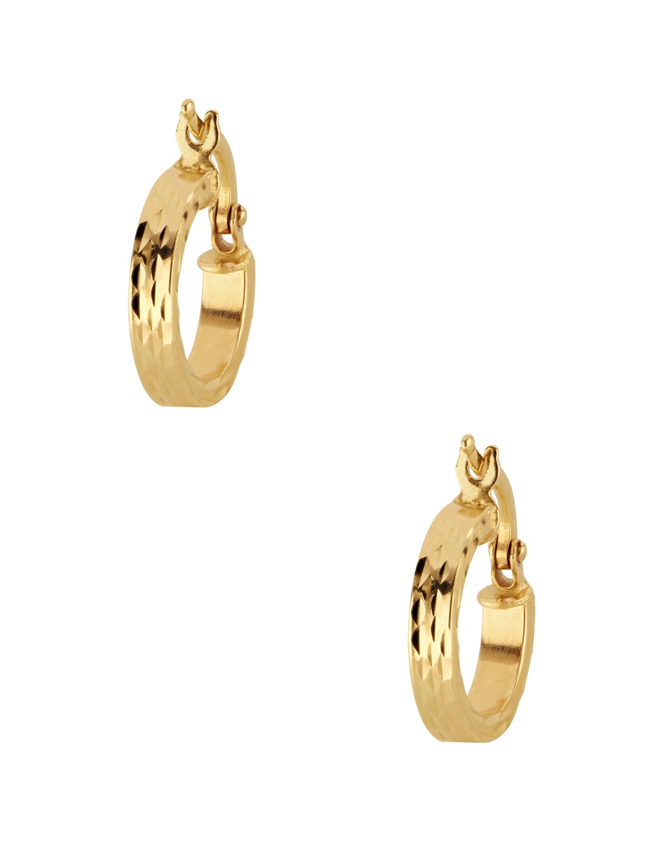 Arracadas de oro amarillo 14 k con acabado brillante
