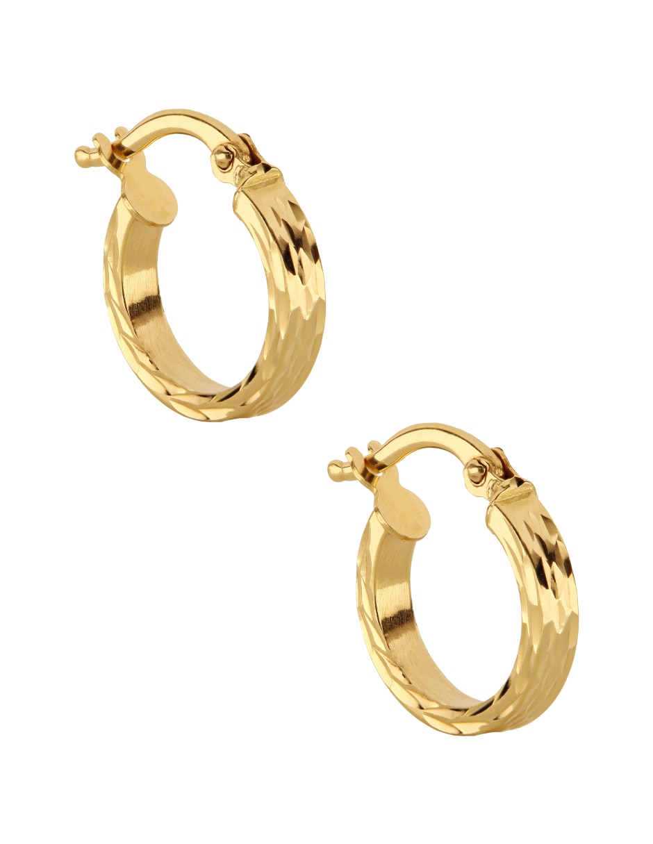 Arracadas de oro amarillo 14 k con acabado brillante 3