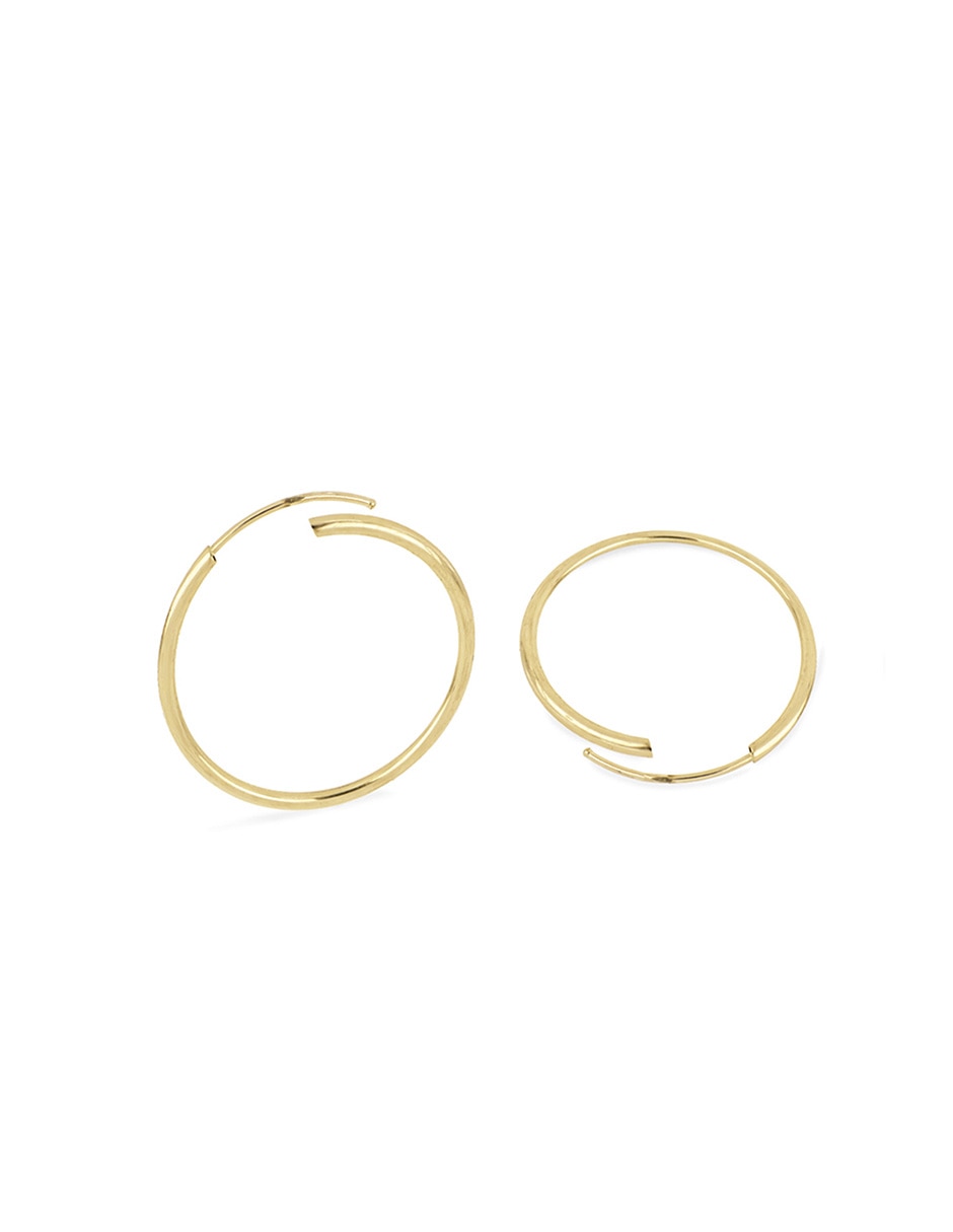 Arracadas Dinasti de oro amarillo 14 k con acabado pulido