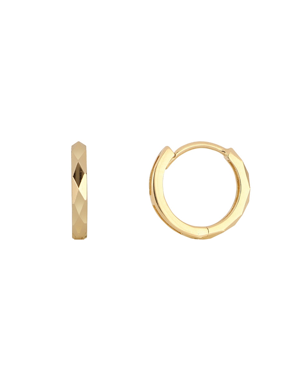 Aretes de aro circulares Dinasti de oro amarillo 14 k con acabado pulido