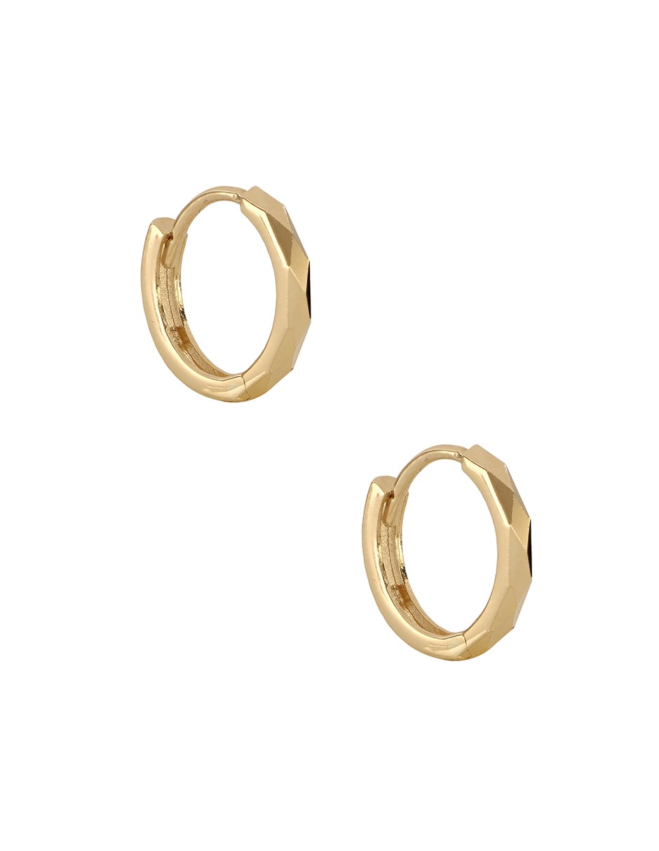 Aretes de aro circulares Dinasti de oro amarillo 14 k con acabado pulido