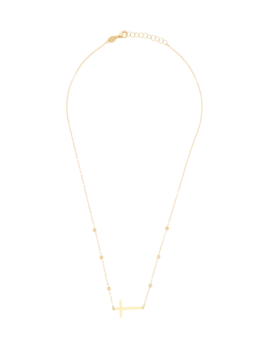 Gargantilla de cruz Dinasti de oro amarillo 14 K