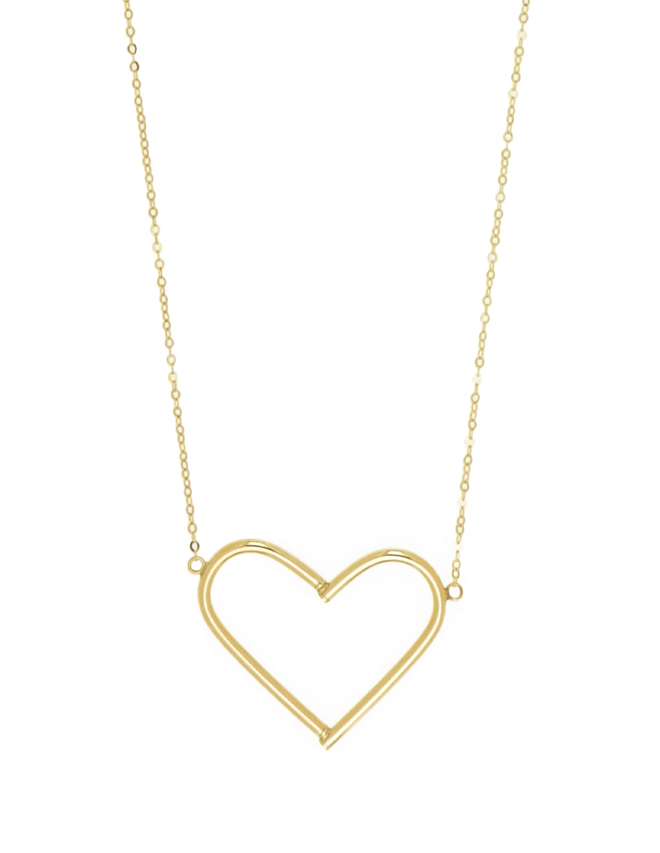 Collar de corazón Dinasti de oro amarillo 14 K
