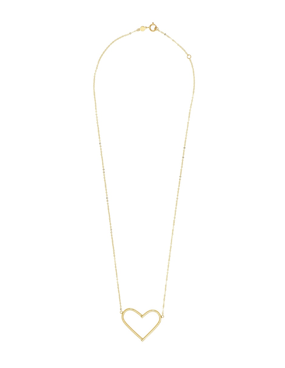 Collar de corazón Dinasti de oro amarillo 14 K