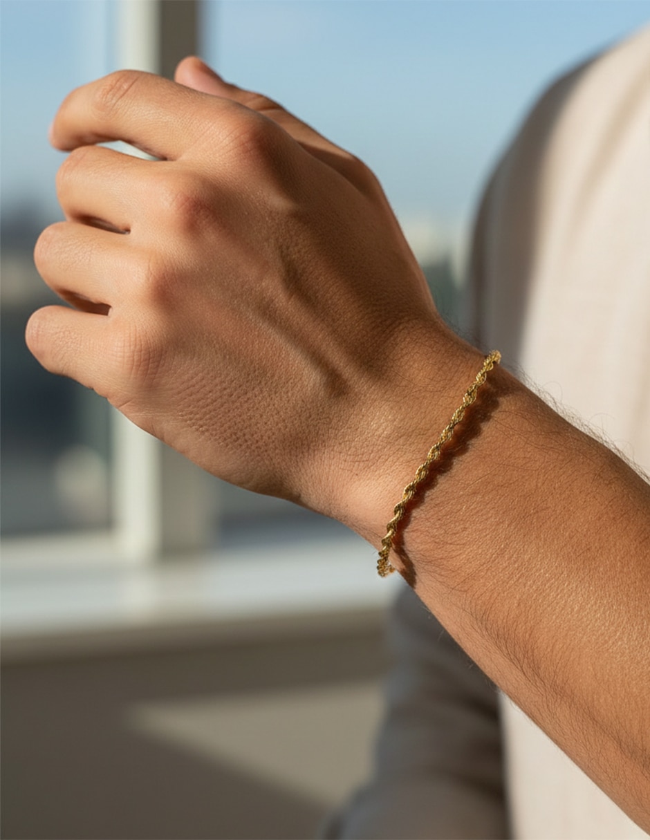 Pulsera de oro amarillo con 14 K acabado brillante