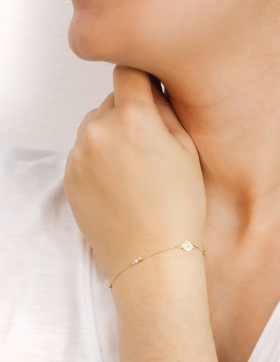 Pulsera de oro florentino con 14 k acabado pulido Pulsera de oro florentino con 14 k acabado pulido
