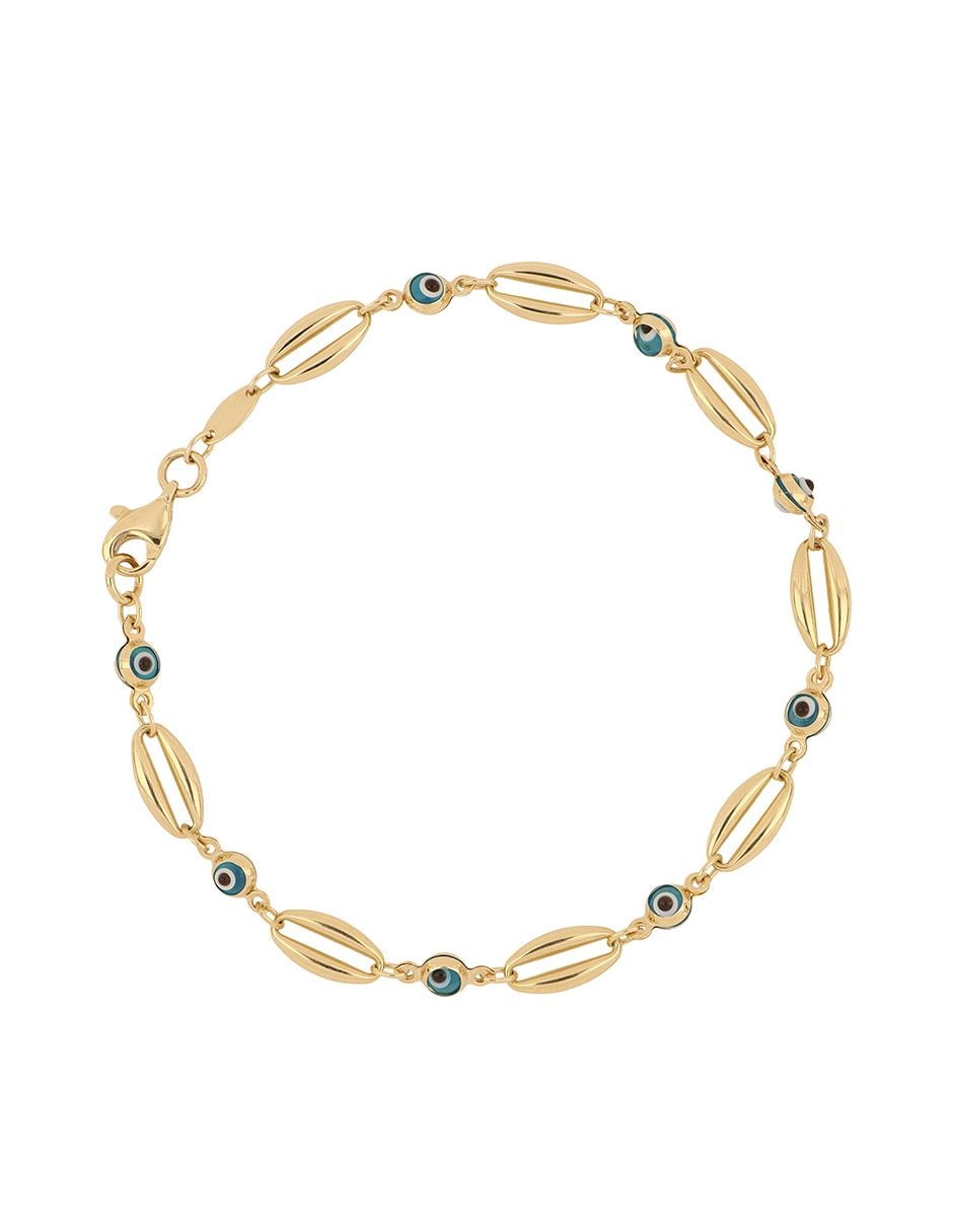 Pulsera Dinasti de oro amarillo con cristal 14 K acabado pulido