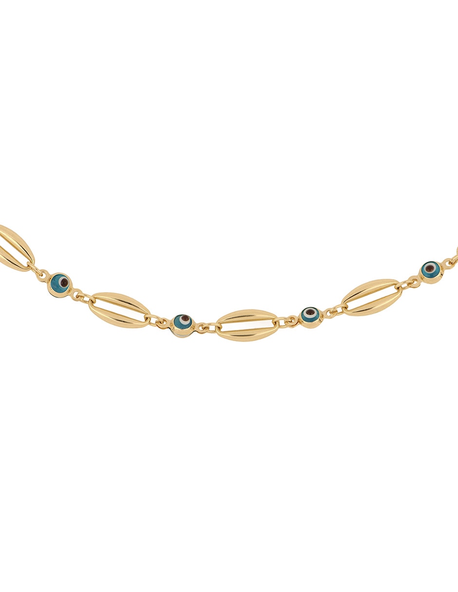 Pulsera Dinasti de oro amarillo con cristal 14 K acabado pulido