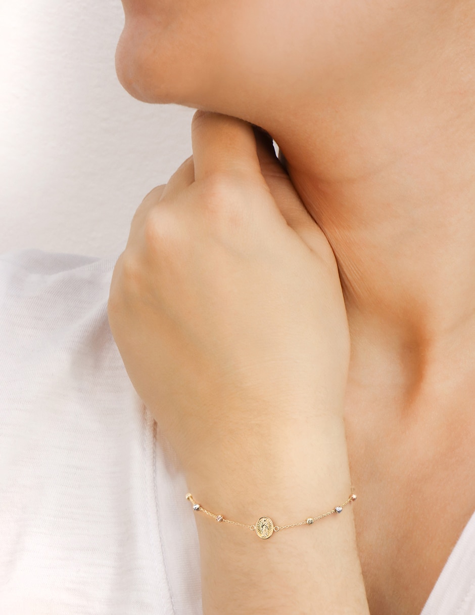Pulsera de oro amarillo 14 k acabado brillante Pulsera de oro amarillo 14 k acabado brillante