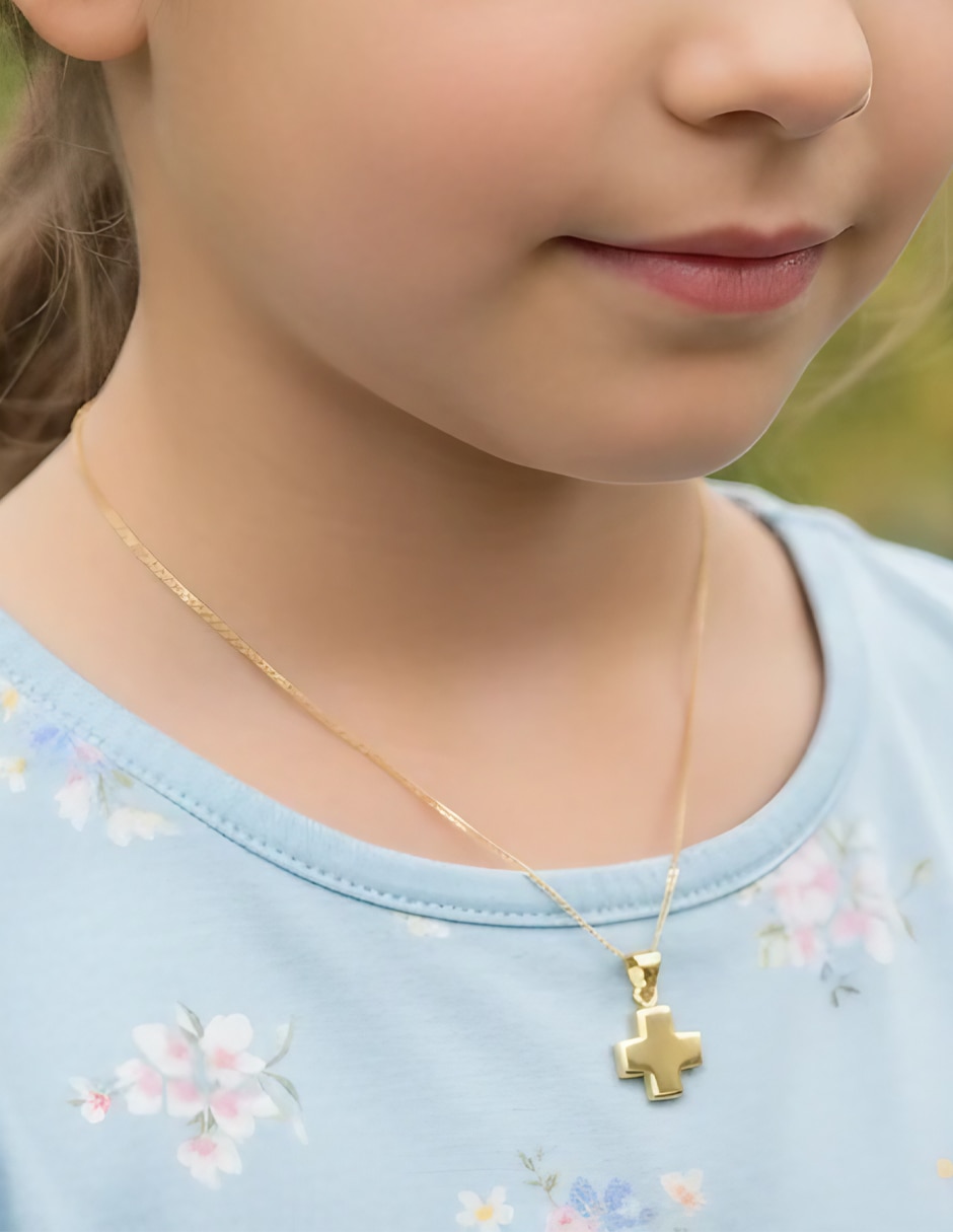 Dije de cruz de oro amarillo 14 K