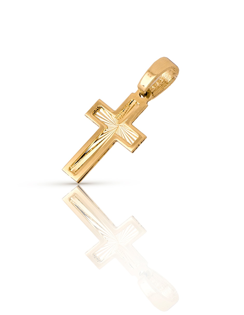 Dije de cruz Dinasti de oro amarillo 14 K