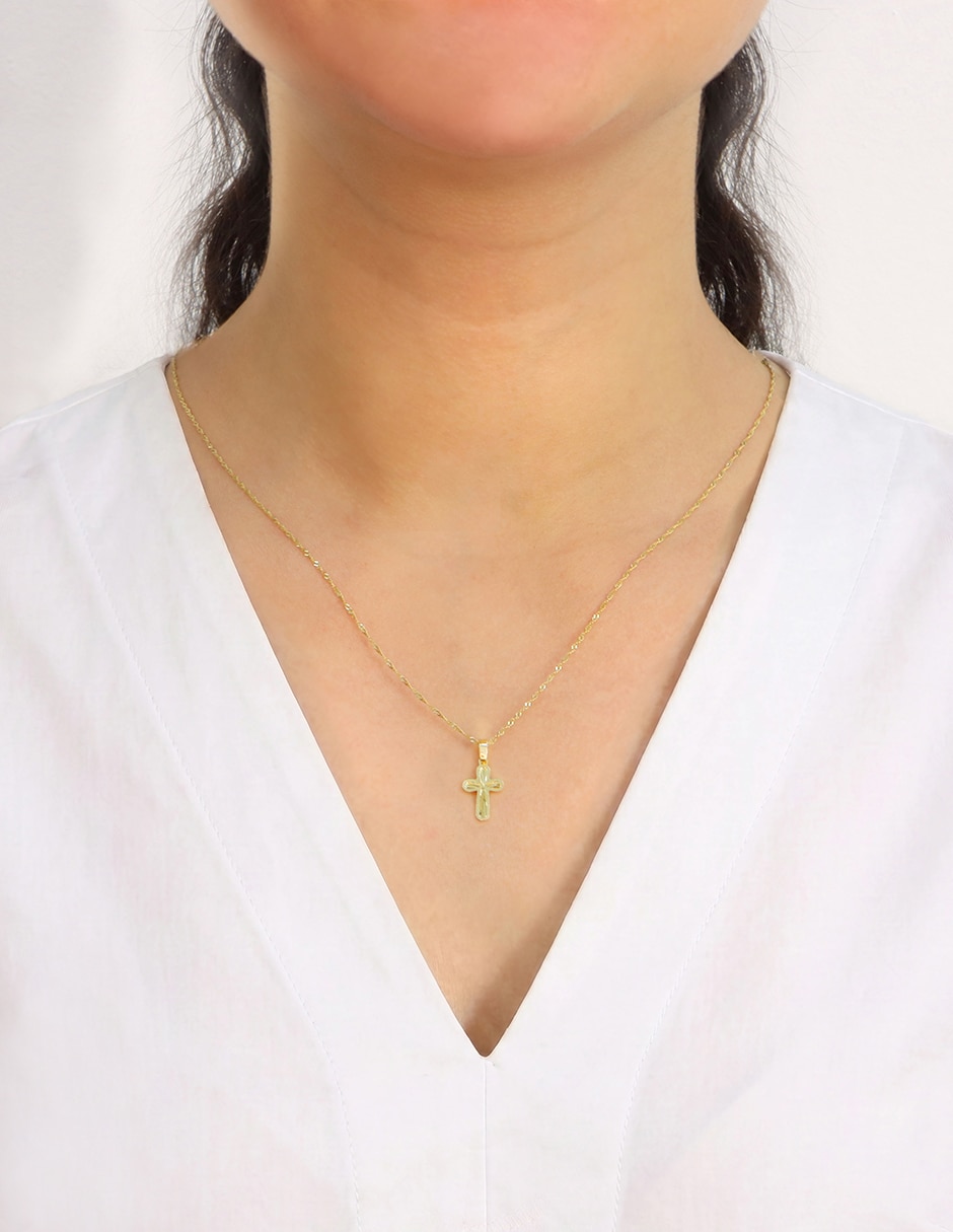 Dije de cruz de oro amarillo 14 K