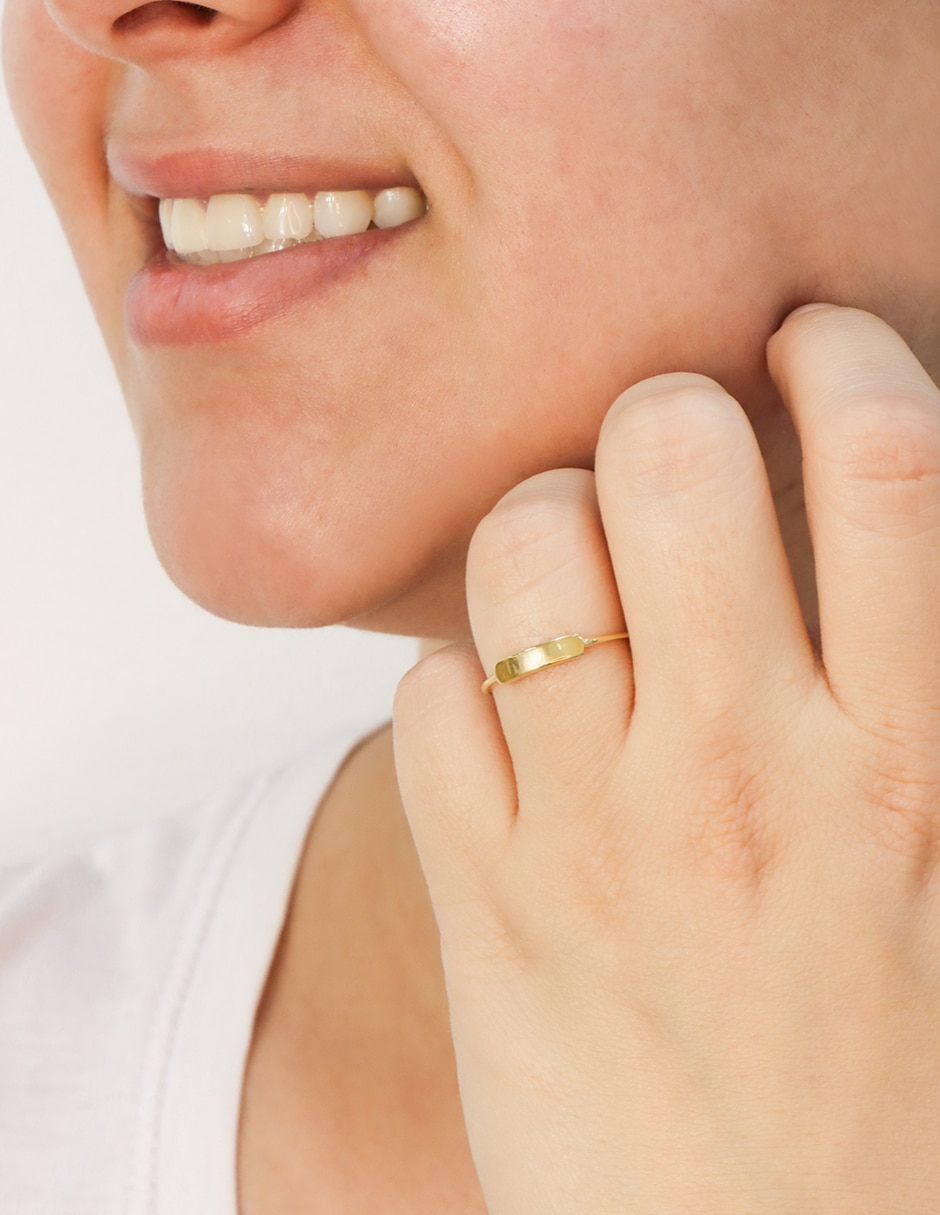 Anillo 14 K de oro amarillo pulido