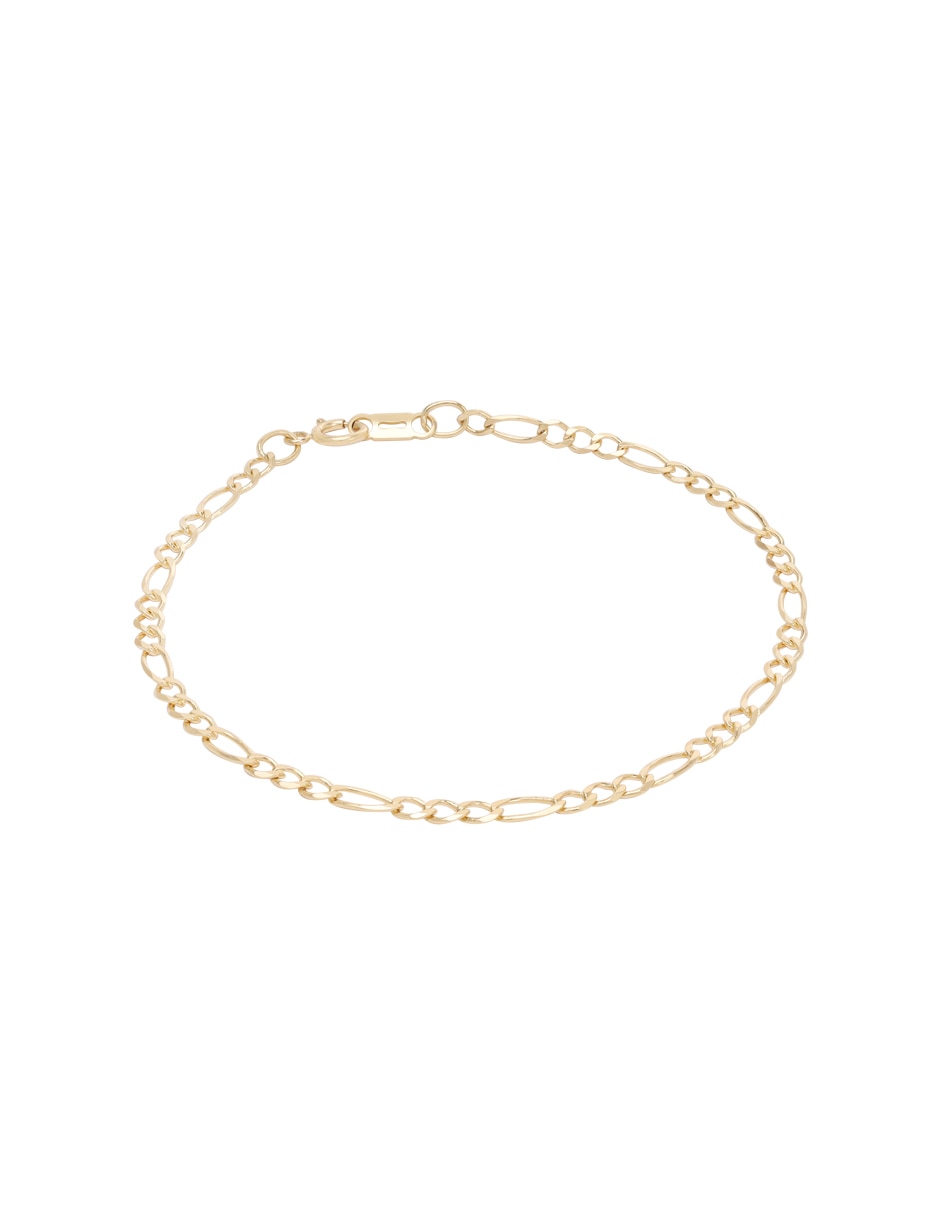 Pulsera D Cadena de Oro 14 K con acabado brillante