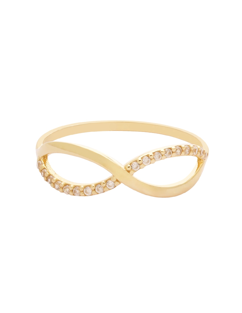 Anillo de infinito 14 k de oro zirconia brillante Anillo de infinito 14 k de oro zirconia brillante
