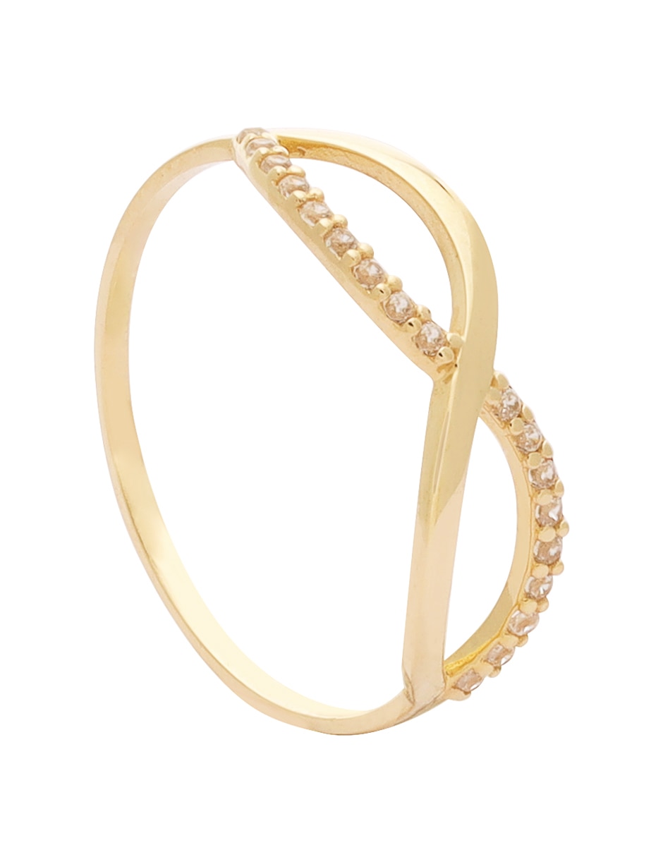 Anillo de infinito 14 k de oro zirconia brillante 4