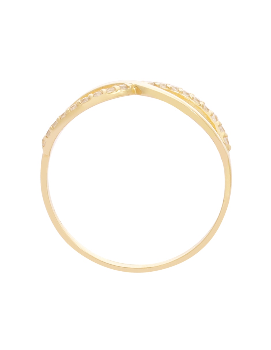 Anillo de infinito 14 k de oro zirconia brillante 3