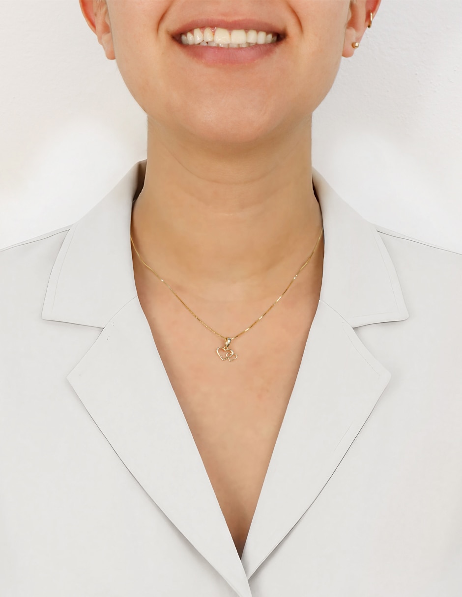 Dije de corazón de oro amarillo 14 K 3