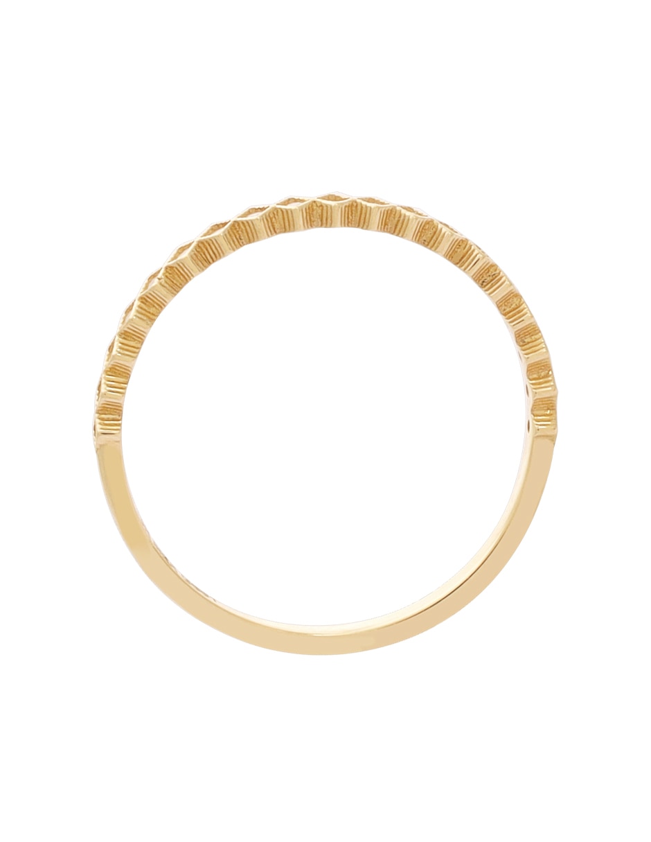 Anillo d cadena 14 k de oro zirconia brillante