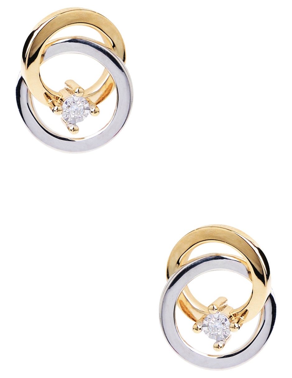 Broqueles de oro 14 K con acabado brillante de diamante Broqueles de oro 14 K con acabado brillante de diamante