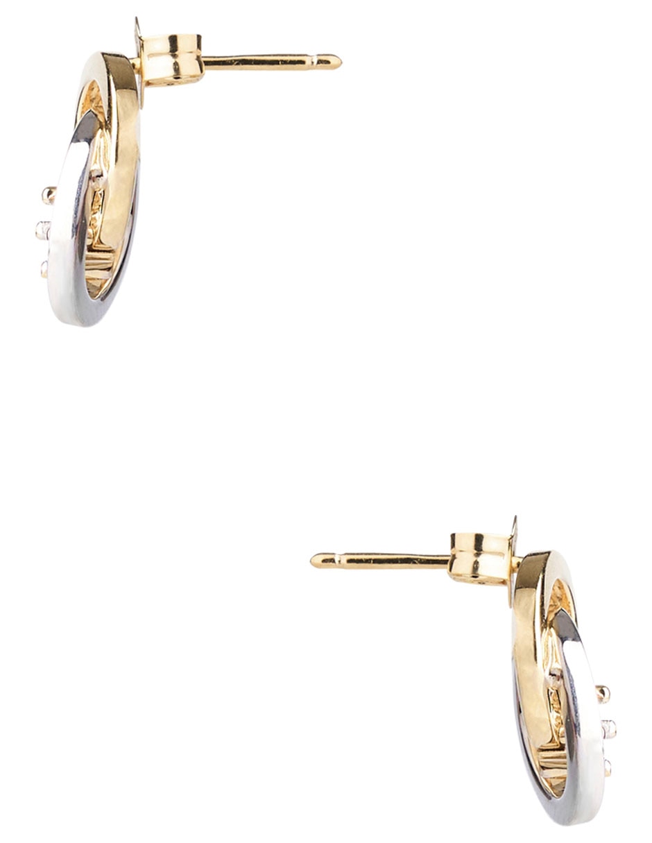 Broqueles de oro 14 K con acabado brillante de diamante 4