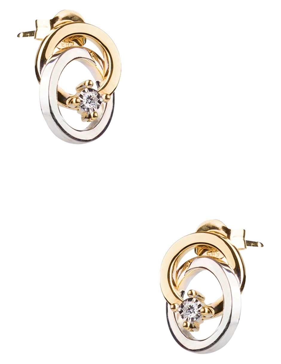 Broqueles de oro 14 K con acabado brillante de diamante 3