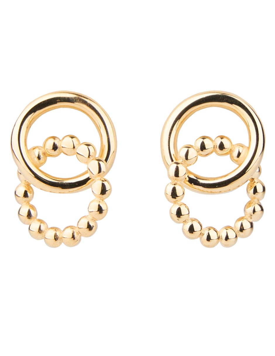 Aretes largos de oro amarillo 14 K con acabado pulido Aretes largos de oro amarillo 14 K con acabado pulido