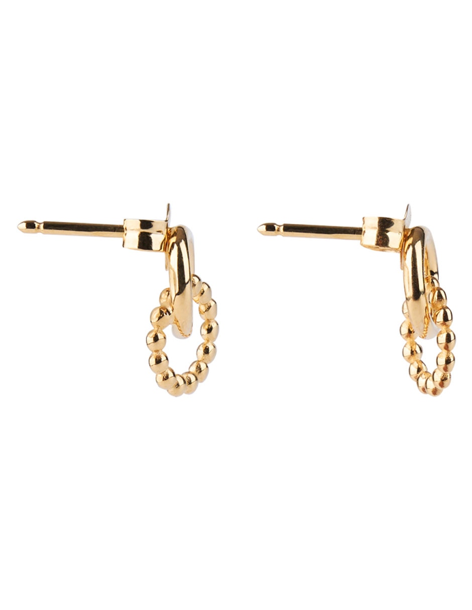 Aretes largos de oro amarillo 14 K con acabado pulido 3