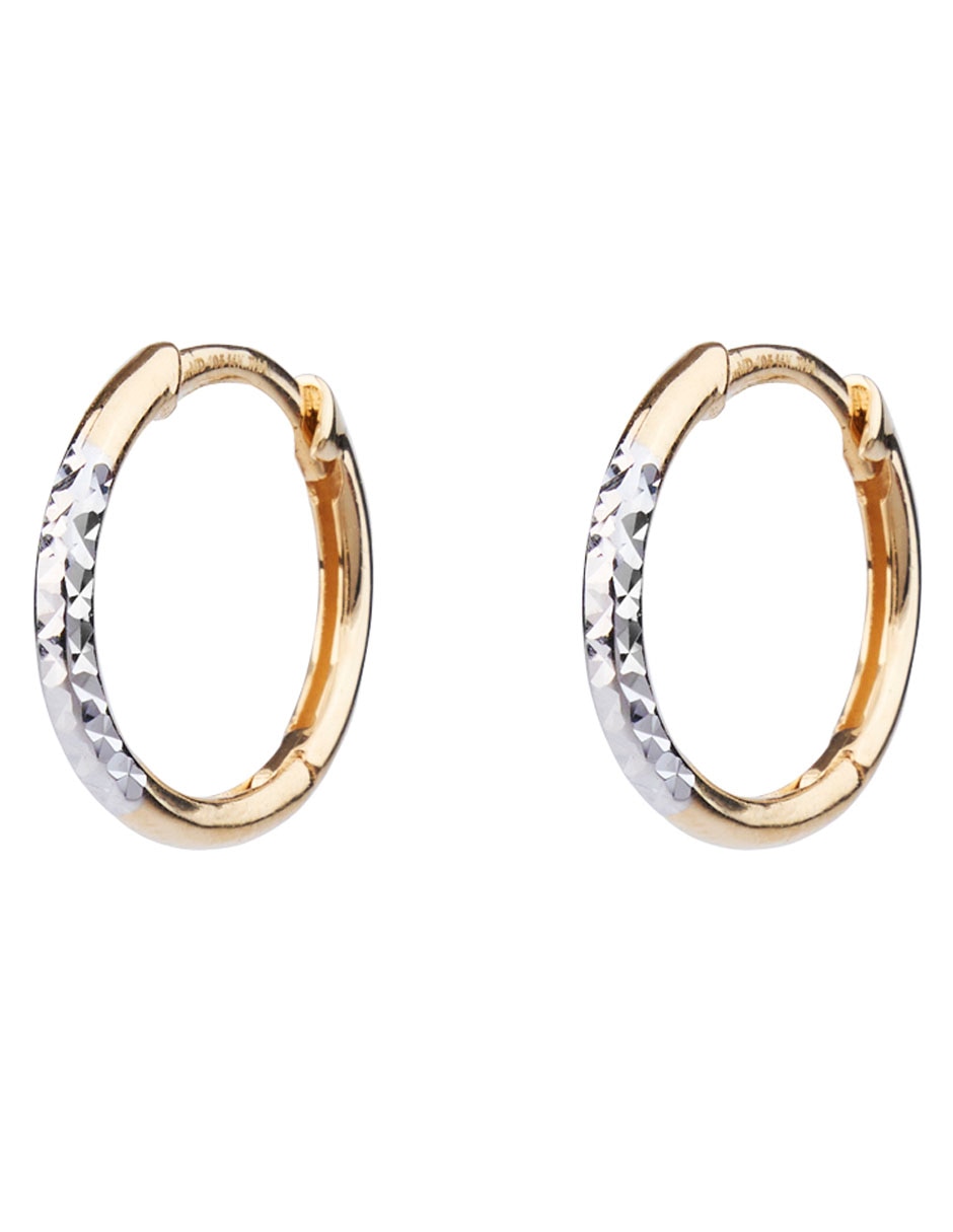 Aretes Cortos De Oro Amarillo 14 K Con Acabado Brillante 2