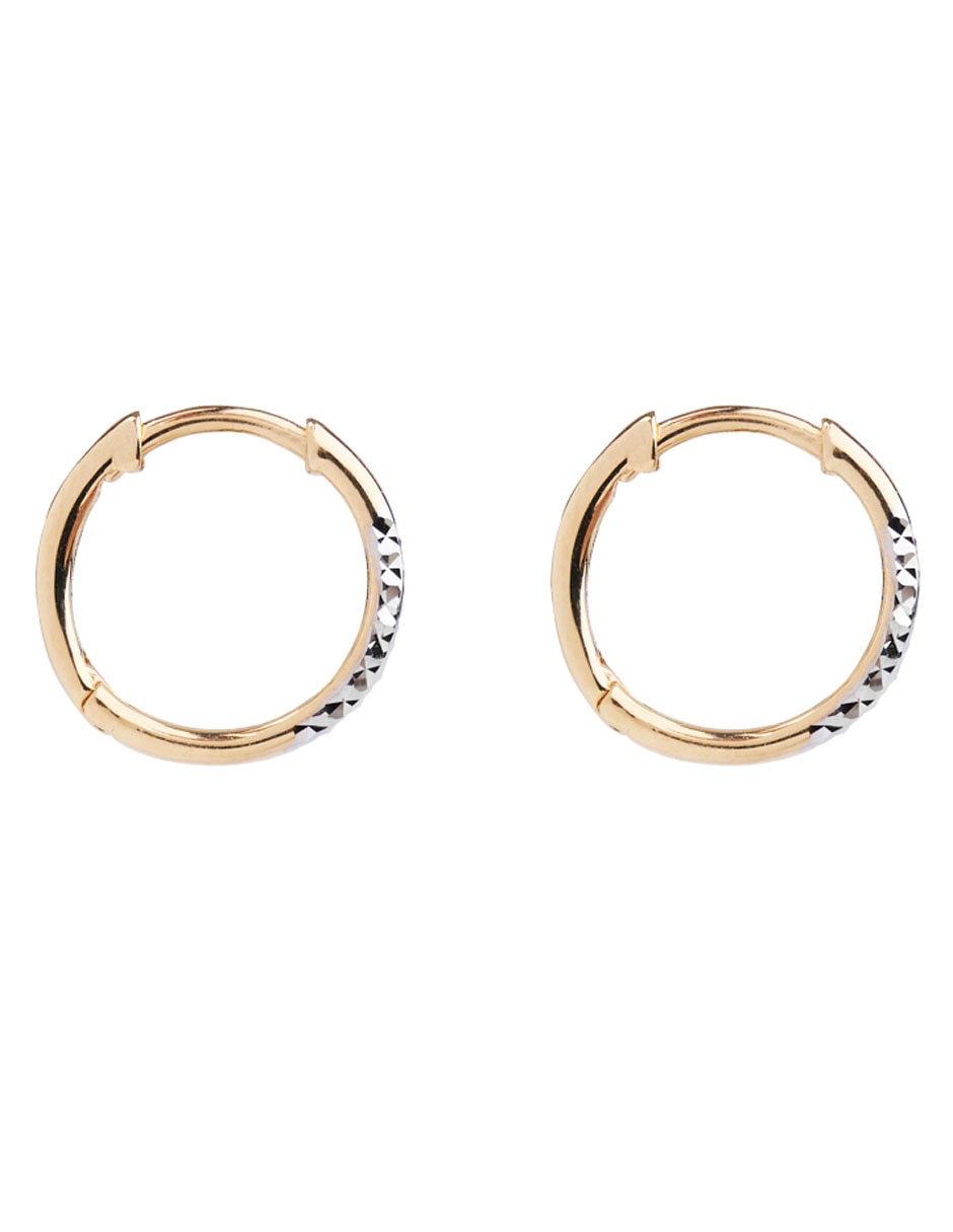 Aretes Cortos De Oro Amarillo 14 K Con Acabado Brillante 3
