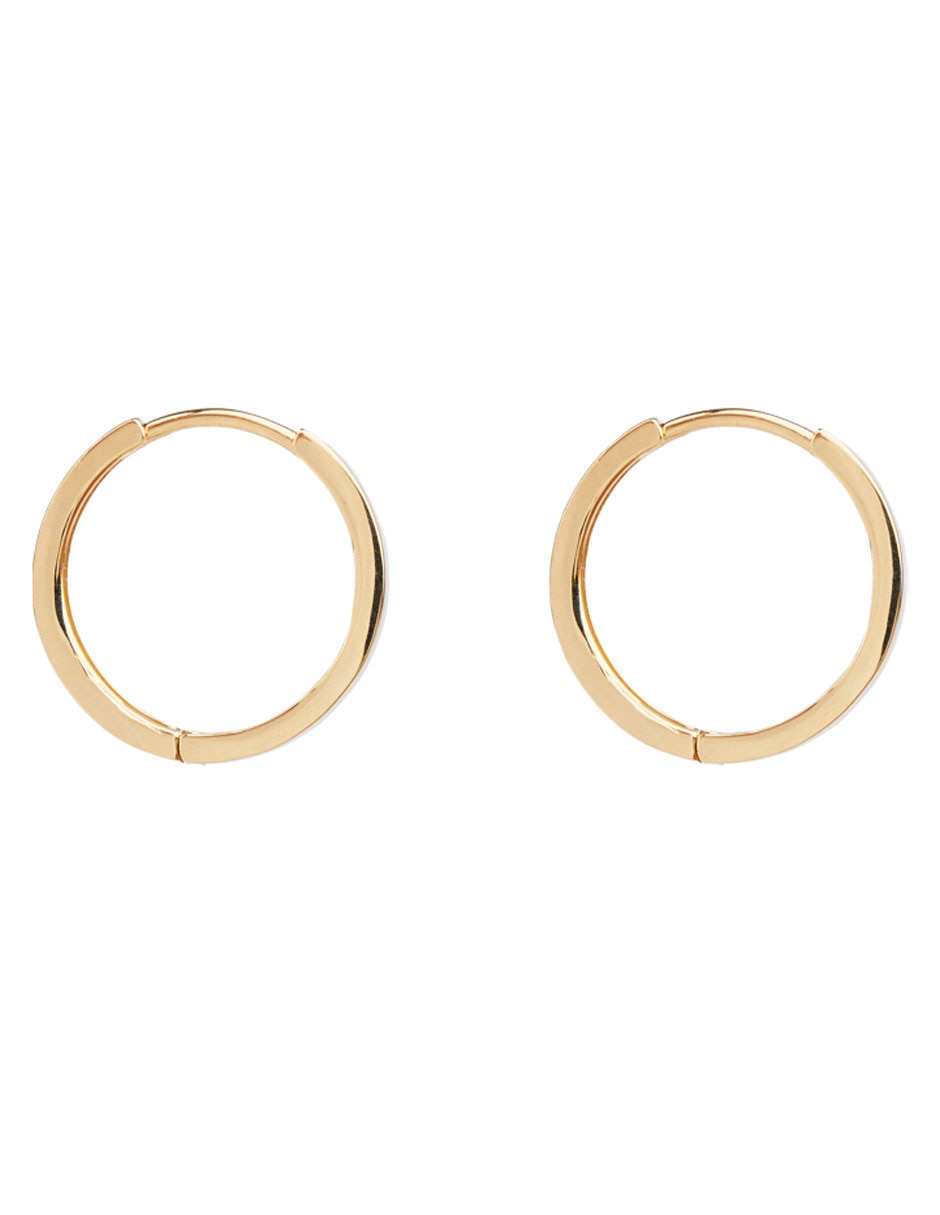 Aretes cortos de oro amarillo 14 K con acabado pulido 2
