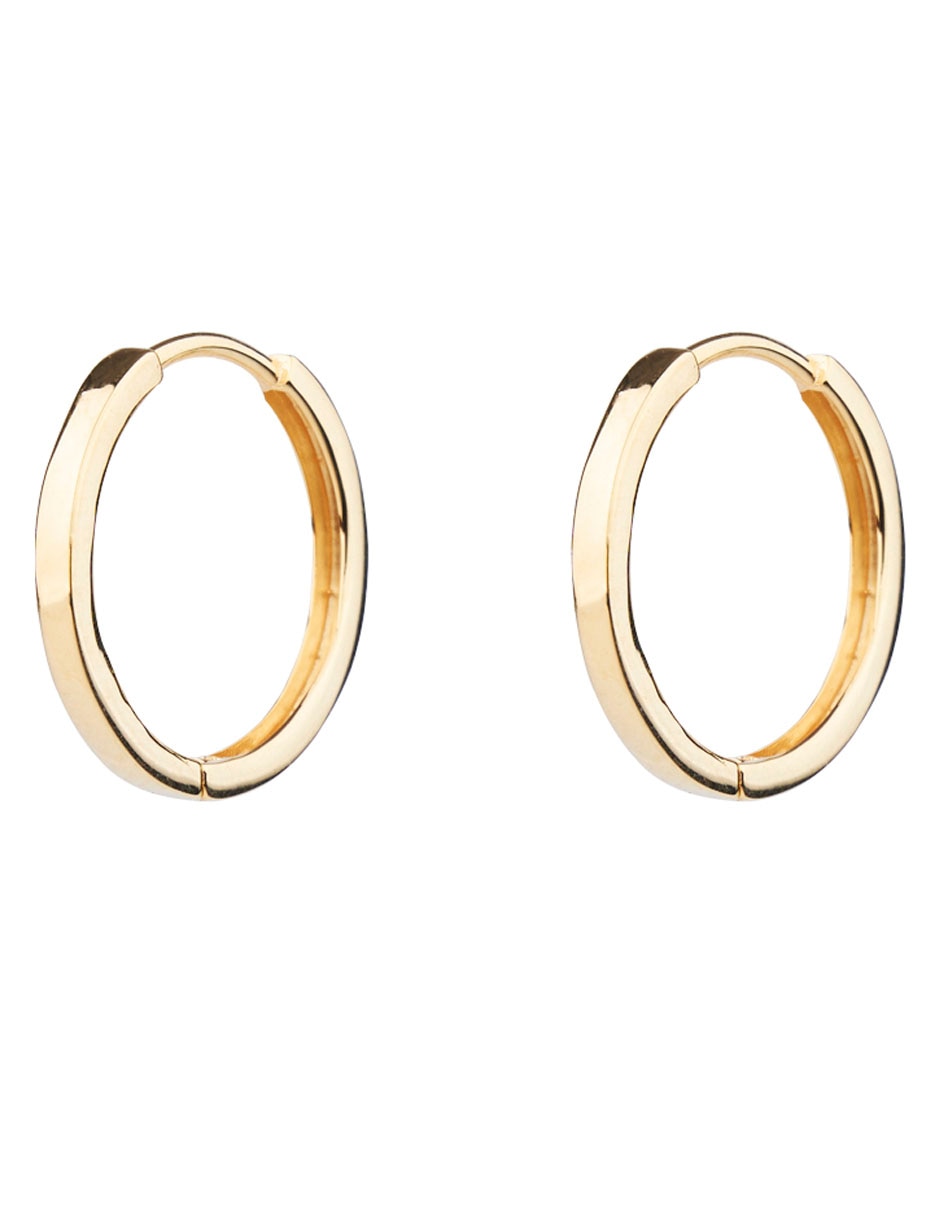 Aretes cortos de oro amarillo 14 K con acabado pulido 3