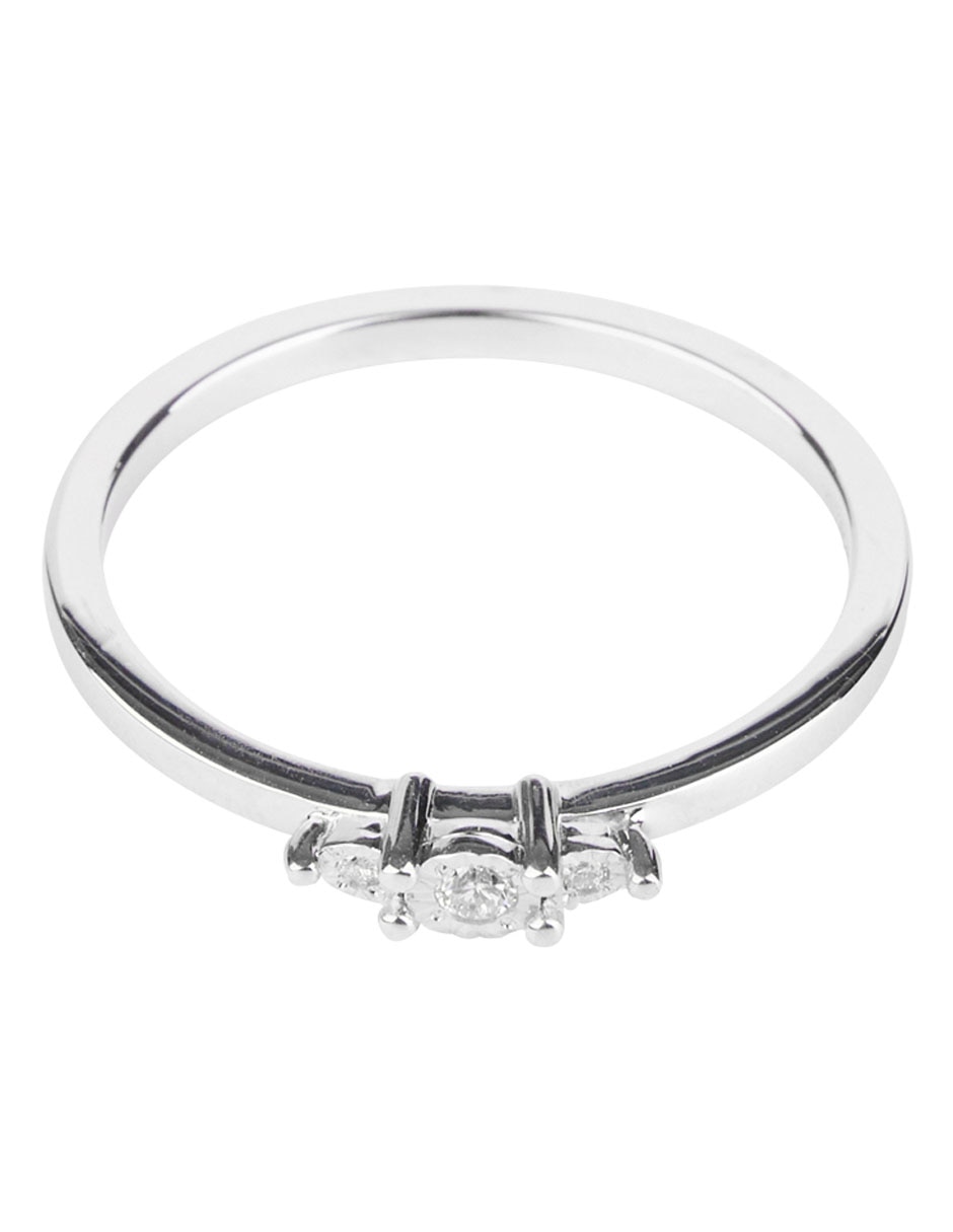 Anillo de oro 14 K diamante