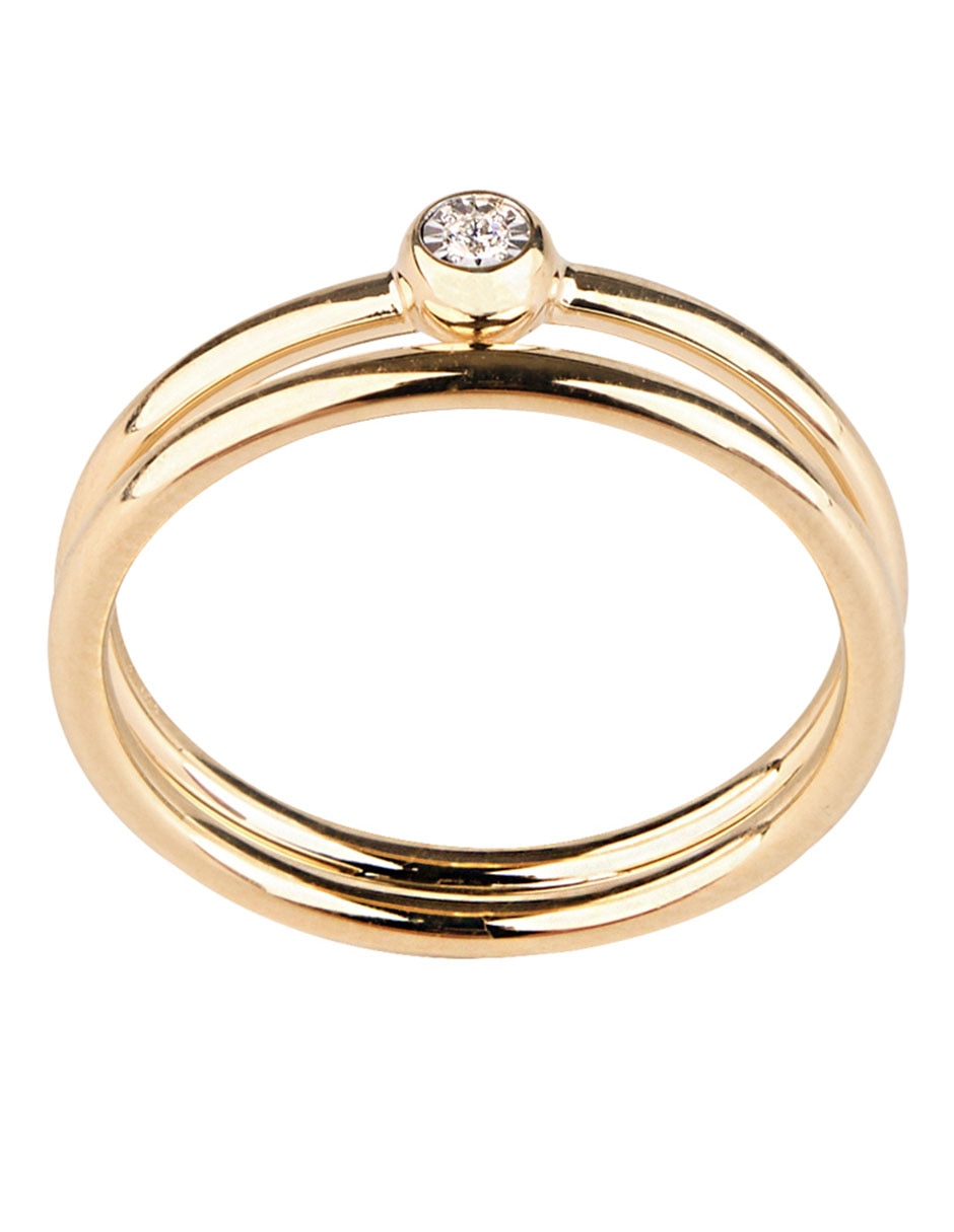 Anillo de compromiso de oro diamante acabado pulido 14 k 4