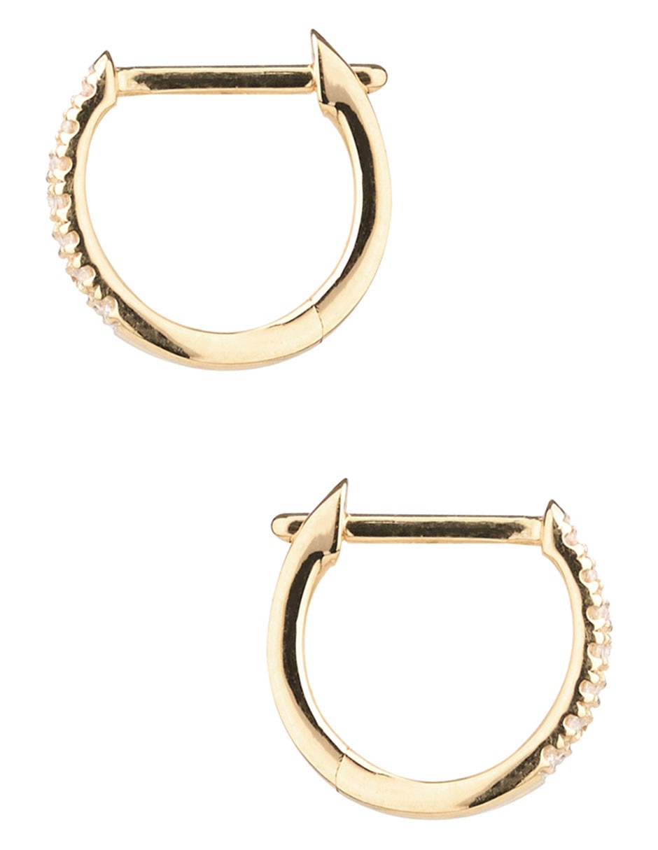 Aretes aros de oro 14 K con acabado liso 3