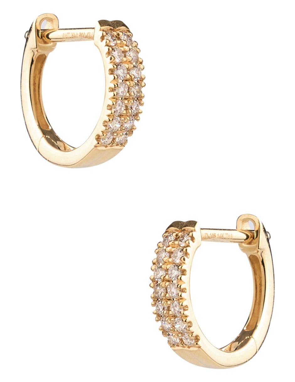 Aretes aros de oro 14 K con acabado liso 4