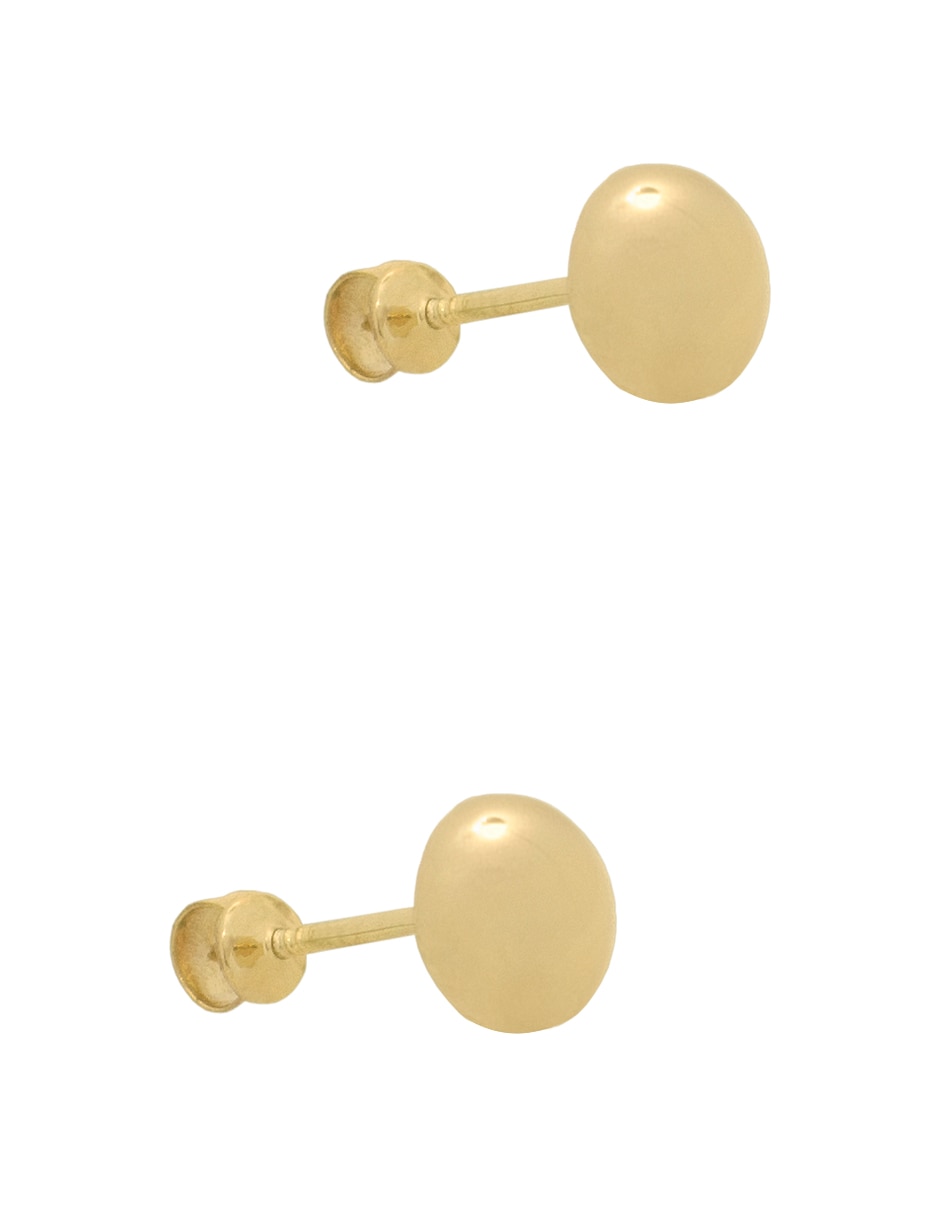 Broqueles de oro amarillo 14 k con acabado pulido 1