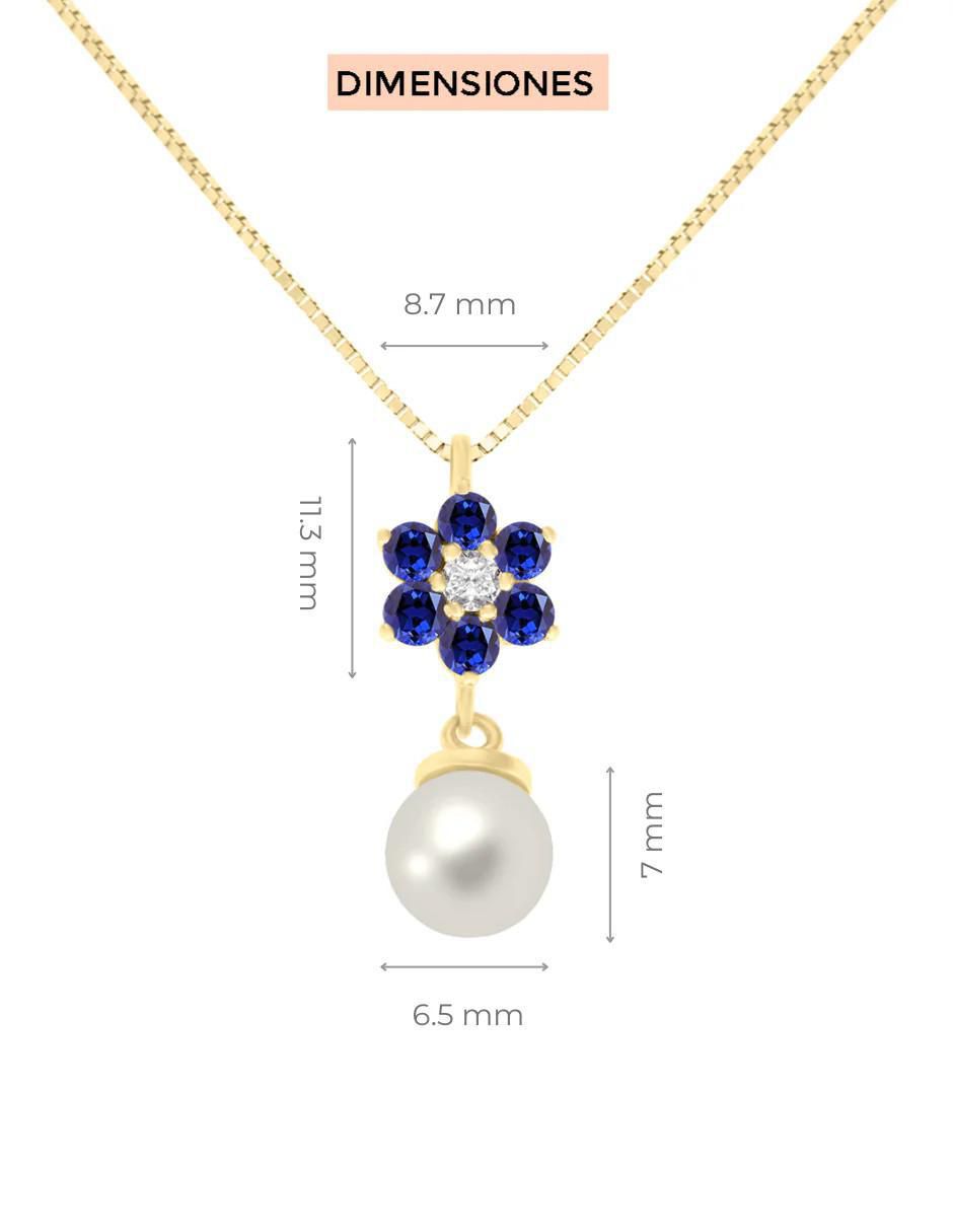 Colgante y dije de flor Fascinare Oria de oro 14 K