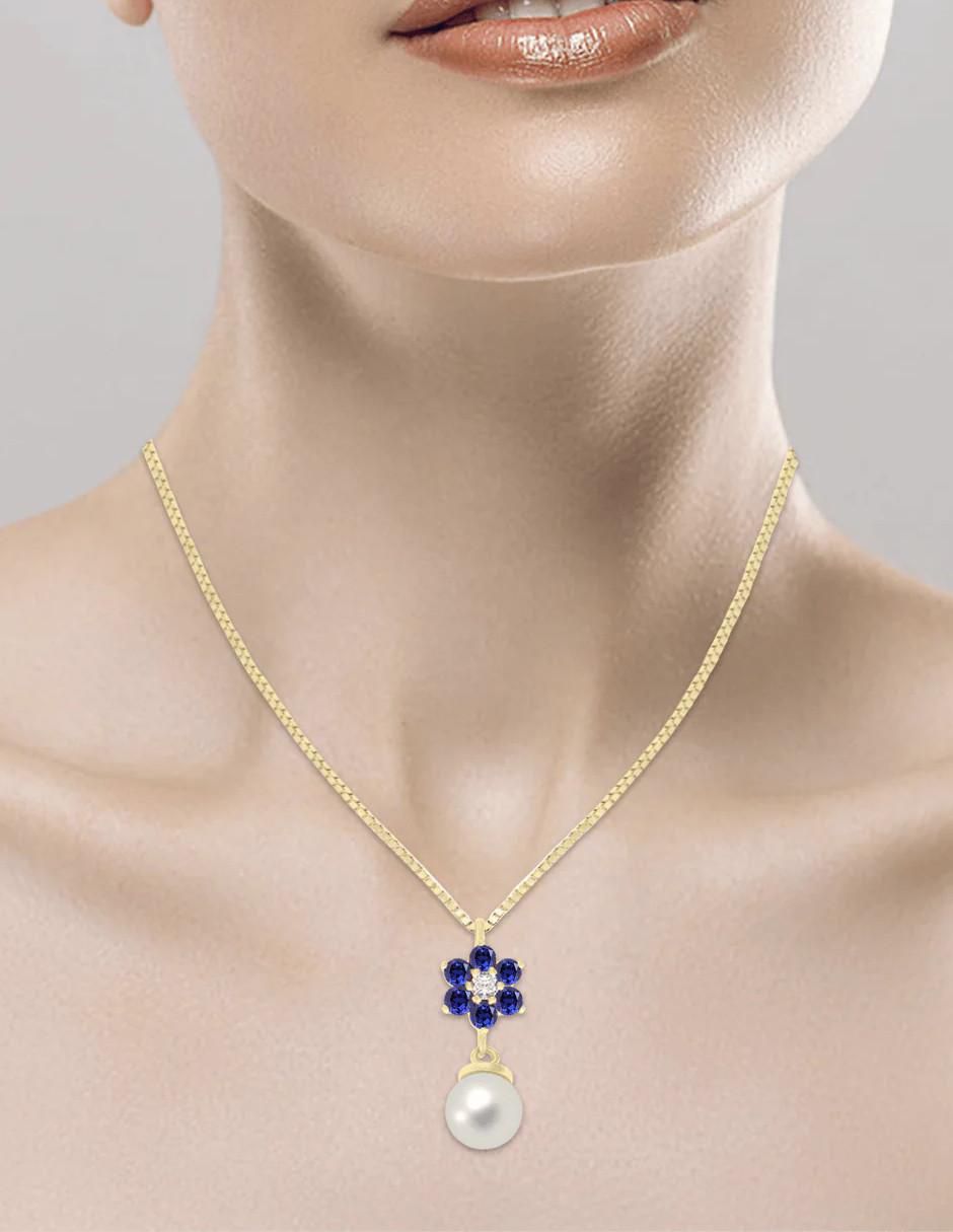 Colgante y dije de flor Fascinare Oria de oro 14 K
