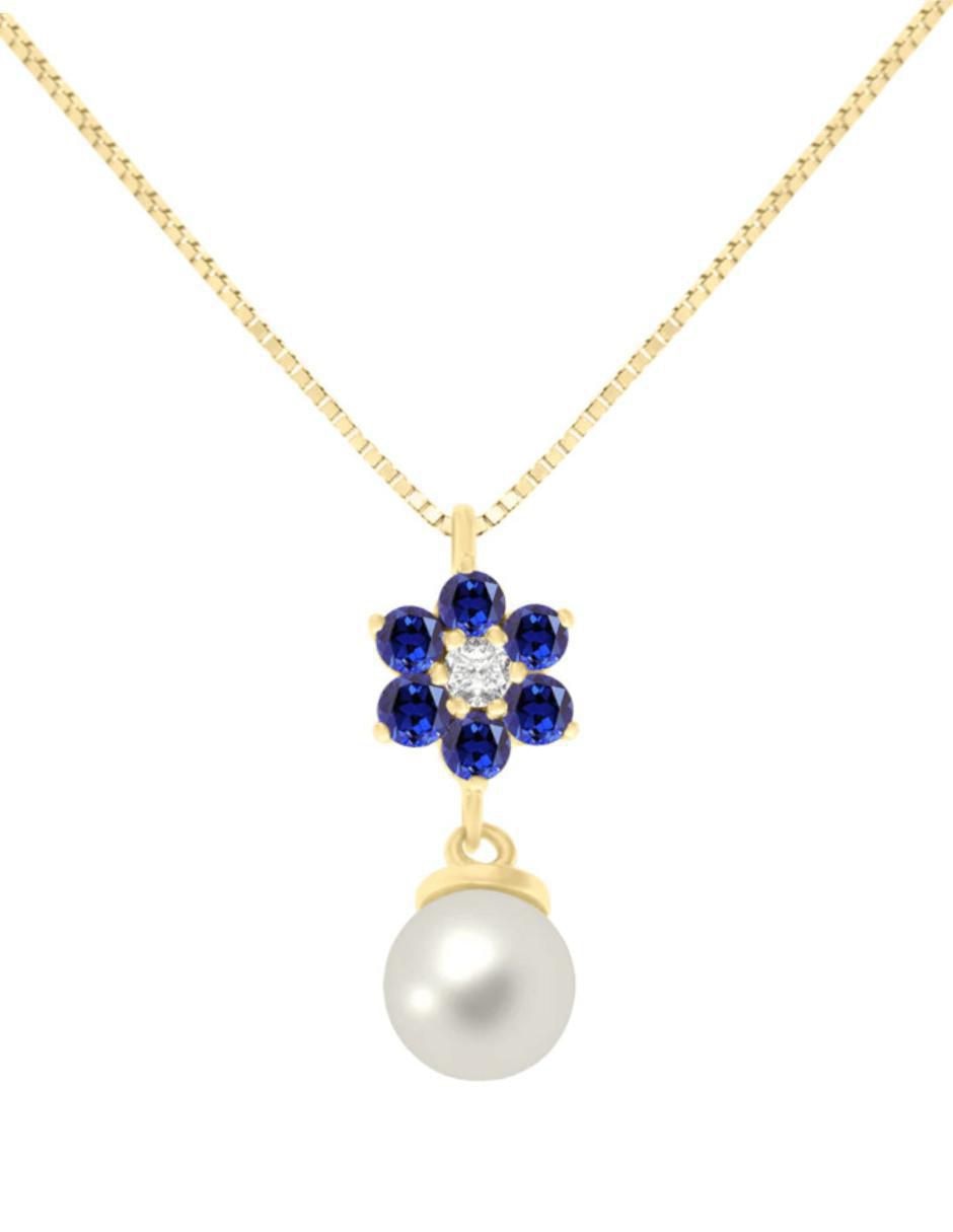 Colgante y dije de flor Oria de oro 14 K