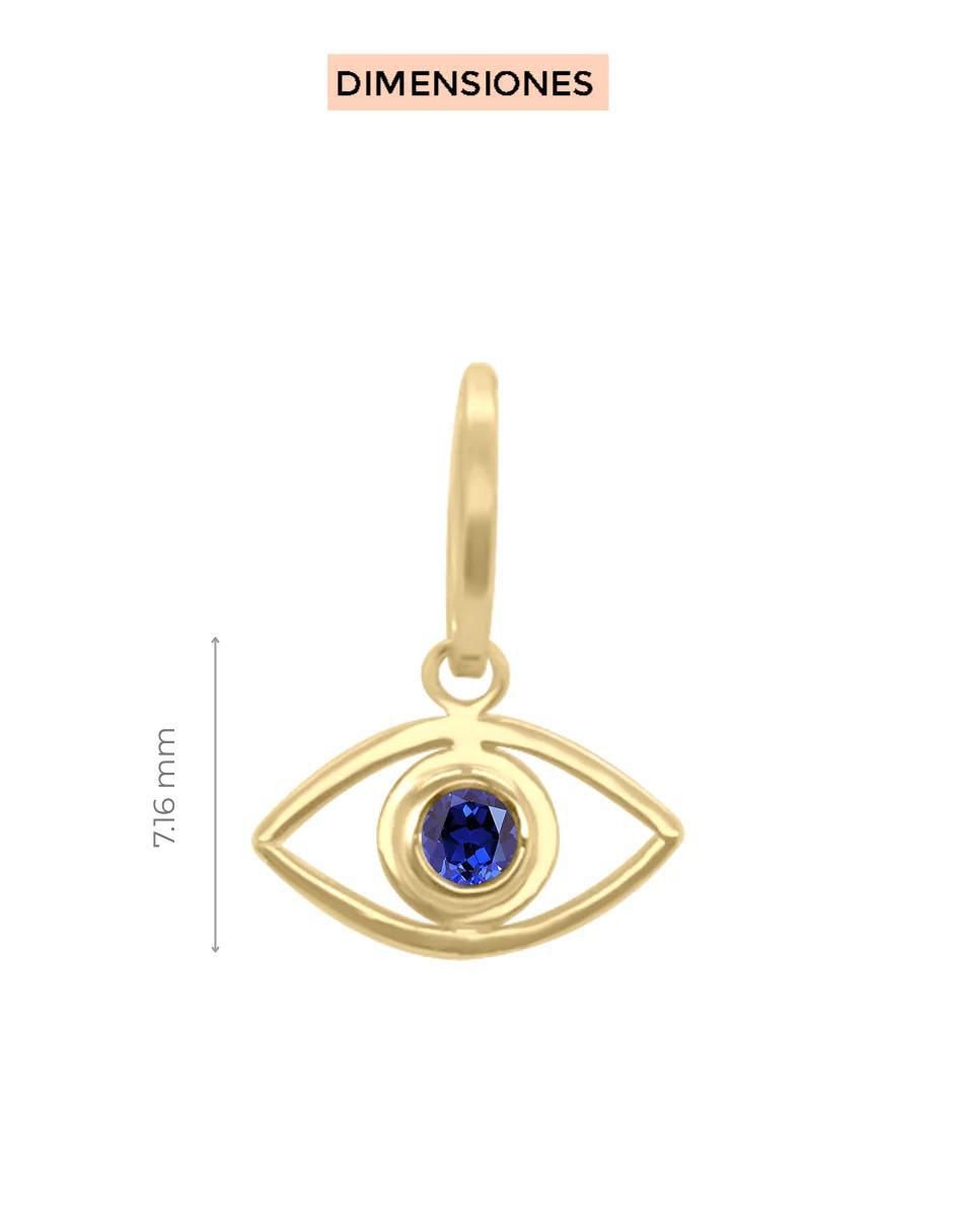Dije de ojo turco Fascinare de oro 14 K zafiro