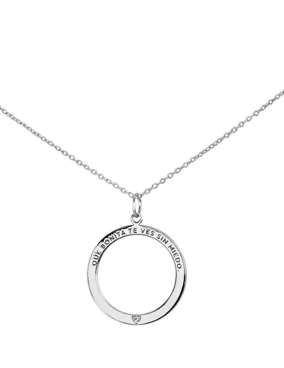 Collar con dije de circular teresa díaz joyería mexicana empowerment & self-love de plata p 925
