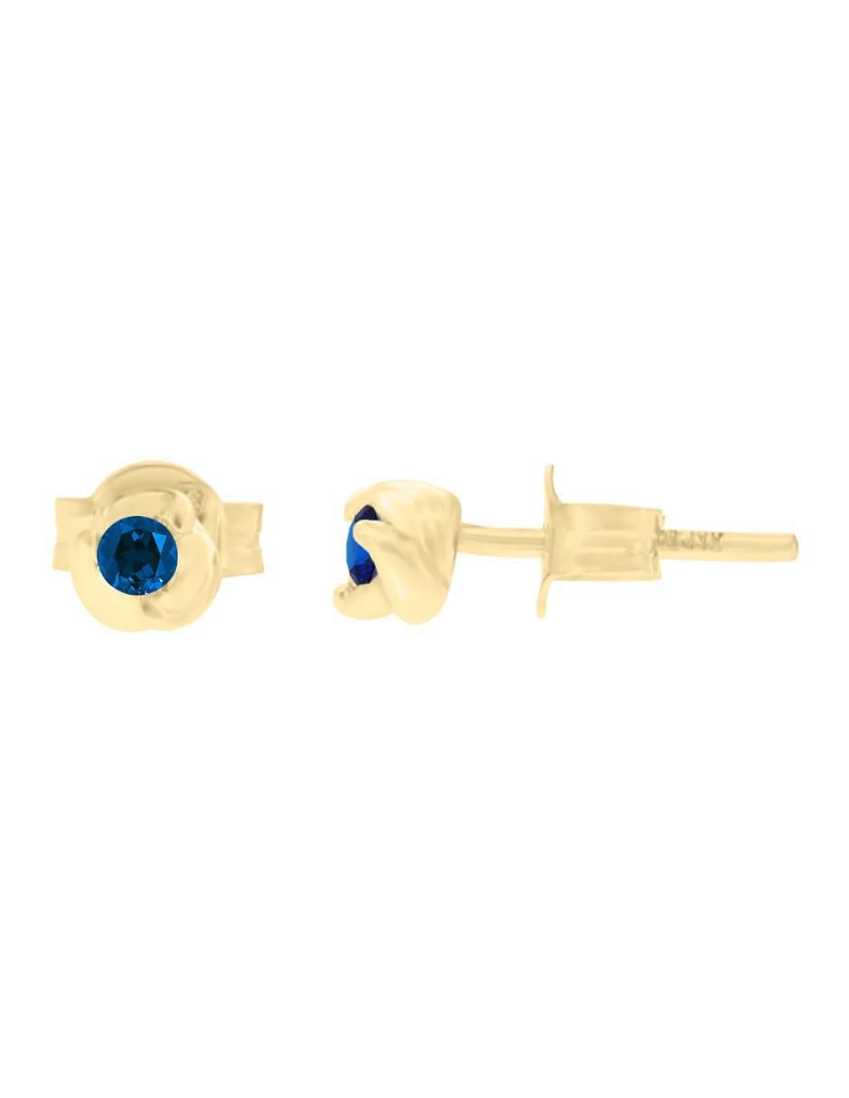 Broqueles "de (si aplica)" redonda no aplica fascinare rady "de" oro 14 k "con acabado" brillante zafiro