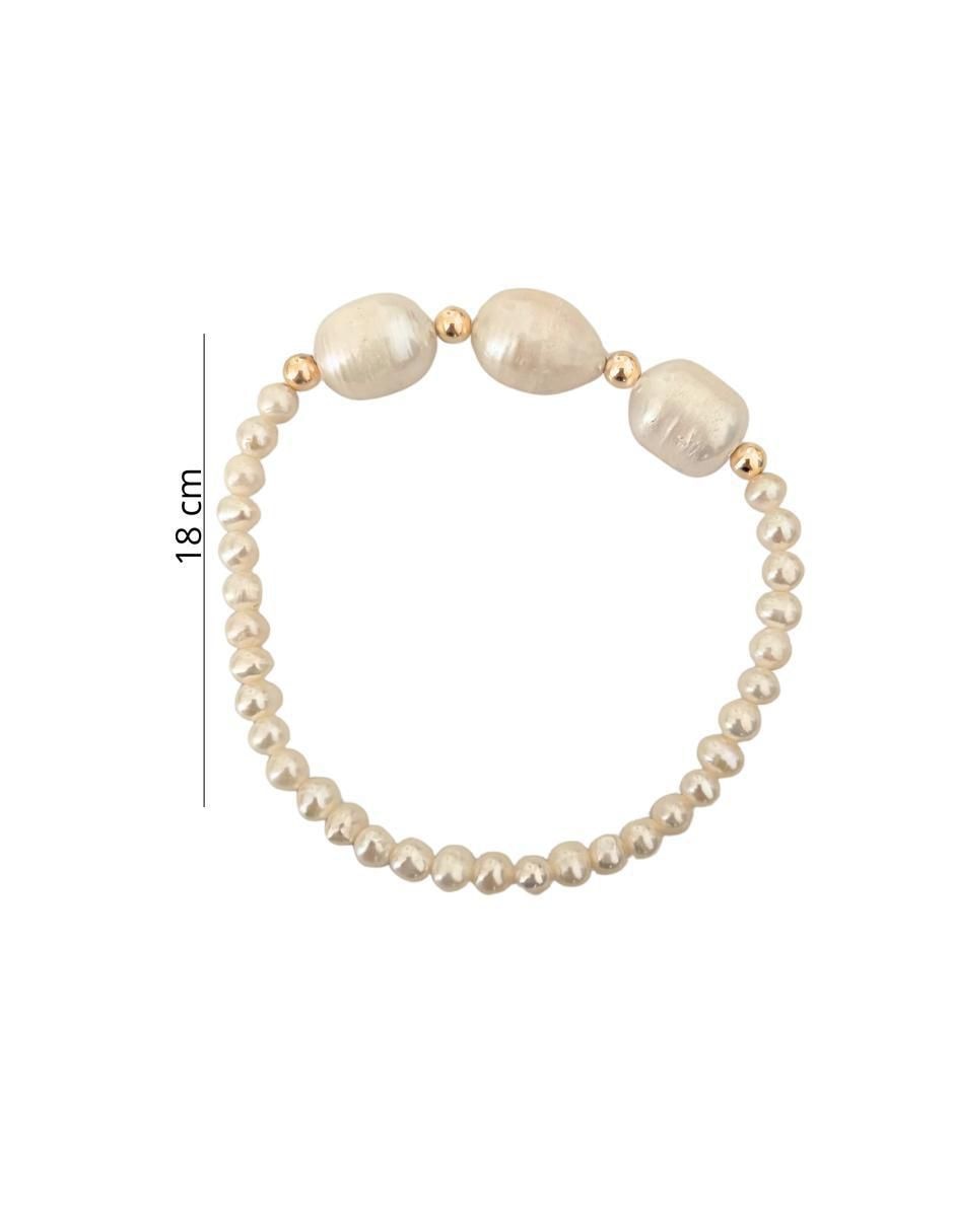 Pulsera mancini "de" perla "con" perla 10 k sin familia "acabado"